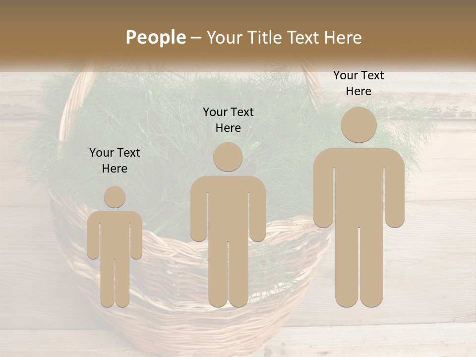 A Basket Filled With Green Grass On Top Of A Wooden Floor PowerPoint Template