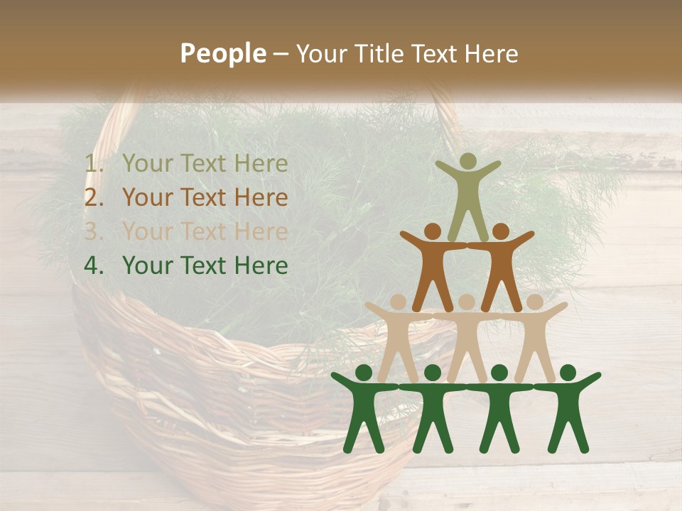 A Basket Filled With Green Grass On Top Of A Wooden Floor PowerPoint Template