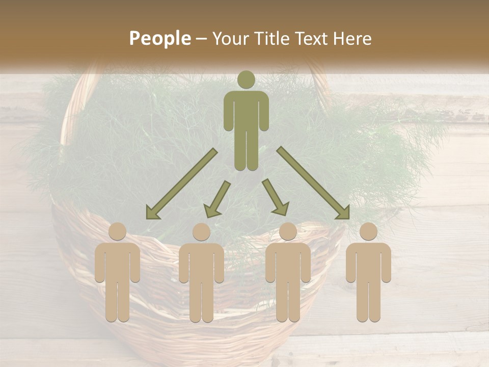 A Basket Filled With Green Grass On Top Of A Wooden Floor PowerPoint Template