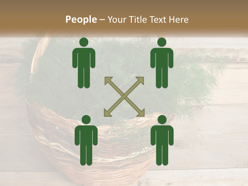 A Basket Filled With Green Grass On Top Of A Wooden Floor PowerPoint Template