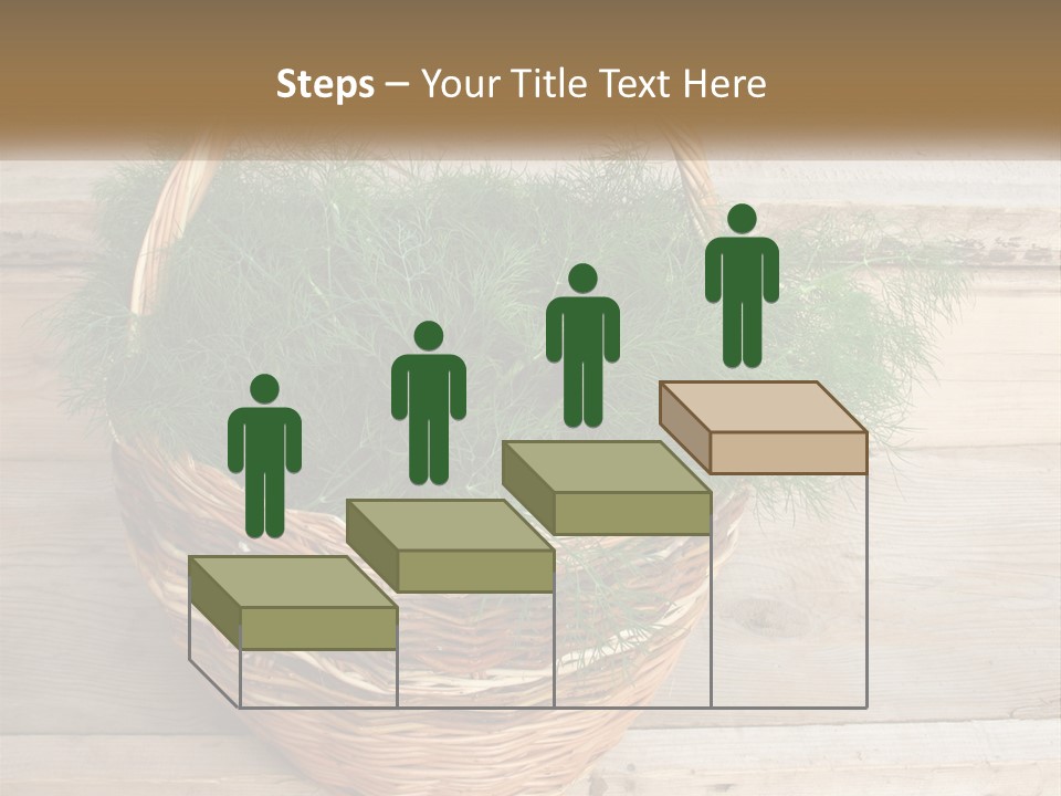 A Basket Filled With Green Grass On Top Of A Wooden Floor PowerPoint Template