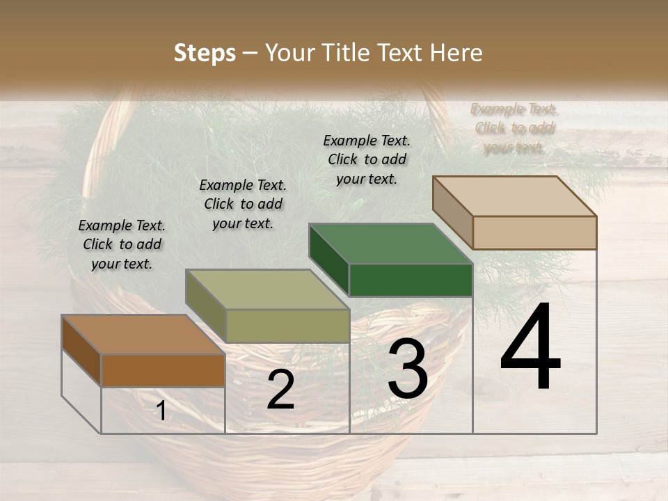 A Basket Filled With Green Grass On Top Of A Wooden Floor PowerPoint Template