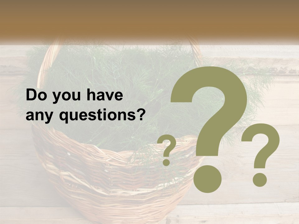 A Basket Filled With Green Grass On Top Of A Wooden Floor PowerPoint Template