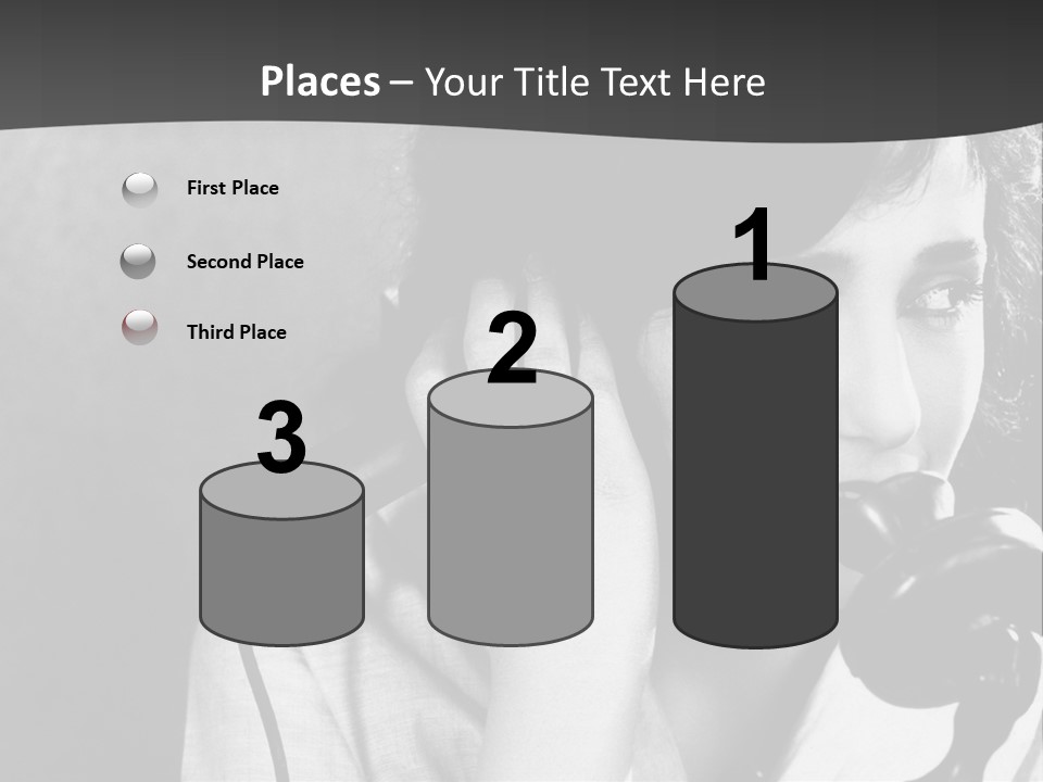 A Woman Talking On A Telephone While Holding Her Hand To Her Ear PowerPoint Template