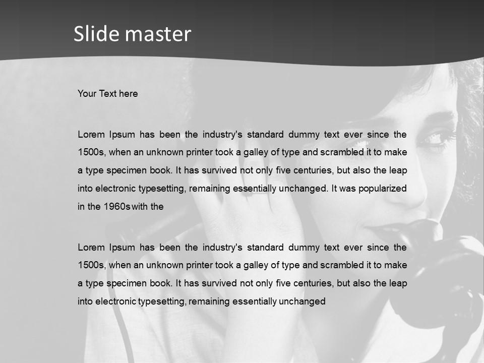 A Woman Talking On A Telephone While Holding Her Hand To Her Ear PowerPoint Template