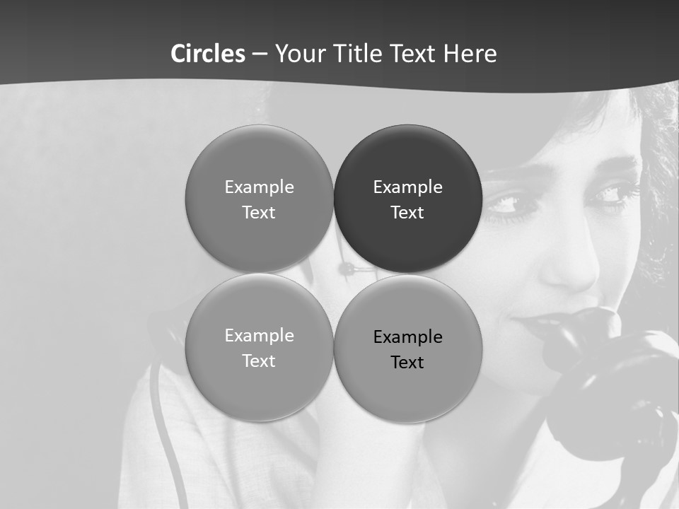 A Woman Talking On A Telephone While Holding Her Hand To Her Ear PowerPoint Template