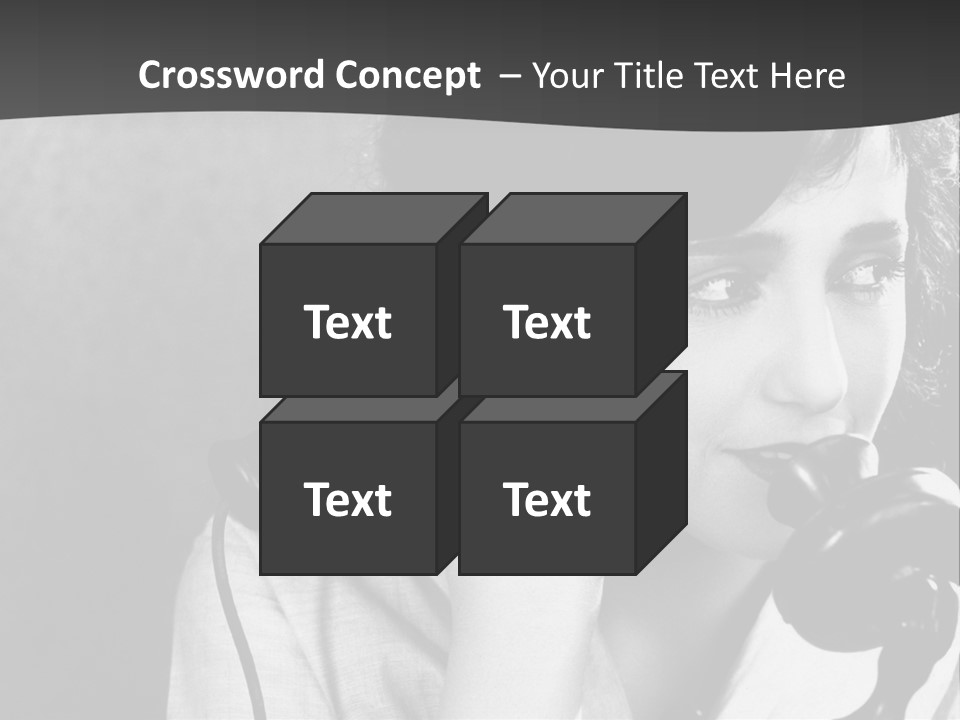 A Woman Talking On A Telephone While Holding Her Hand To Her Ear PowerPoint Template