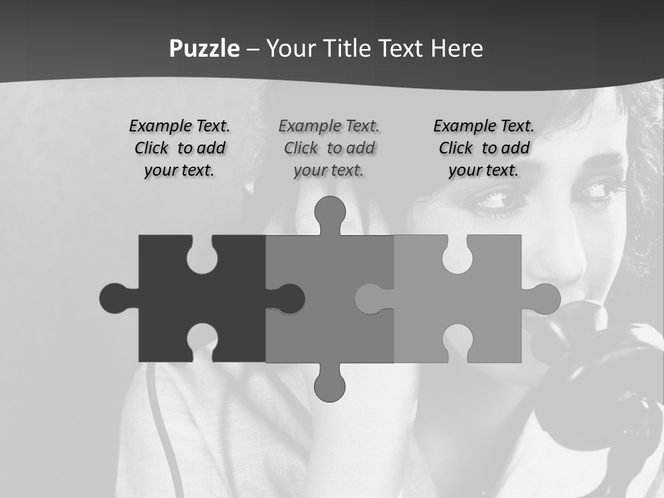 A Woman Talking On A Telephone While Holding Her Hand To Her Ear PowerPoint Template