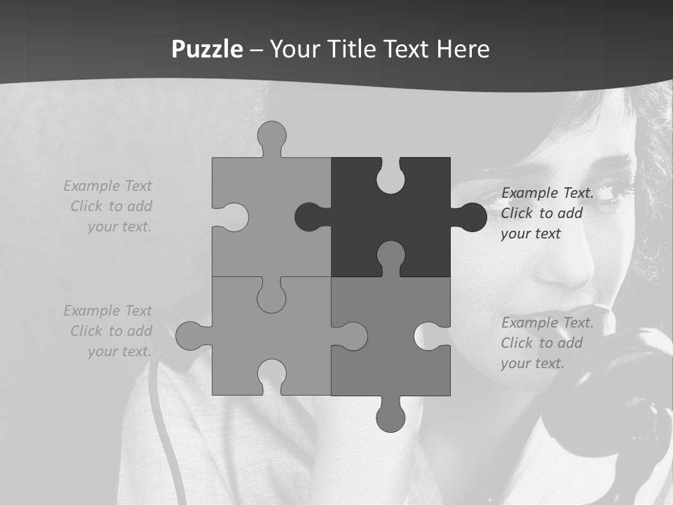 A Woman Talking On A Telephone While Holding Her Hand To Her Ear PowerPoint Template