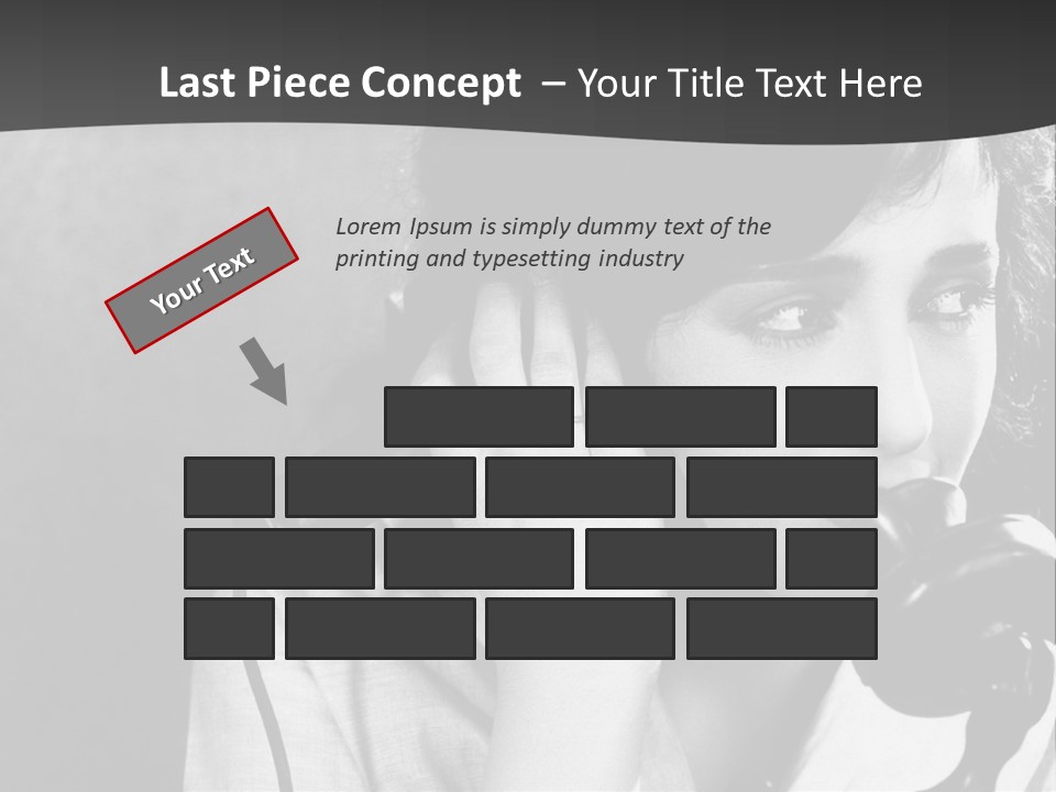 A Woman Talking On A Telephone While Holding Her Hand To Her Ear PowerPoint Template