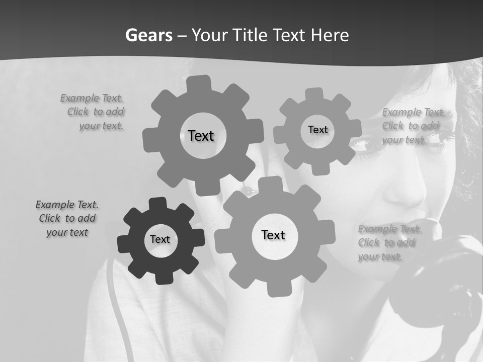 A Woman Talking On A Telephone While Holding Her Hand To Her Ear PowerPoint Template