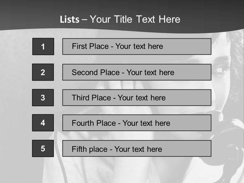 A Woman Talking On A Telephone While Holding Her Hand To Her Ear PowerPoint Template