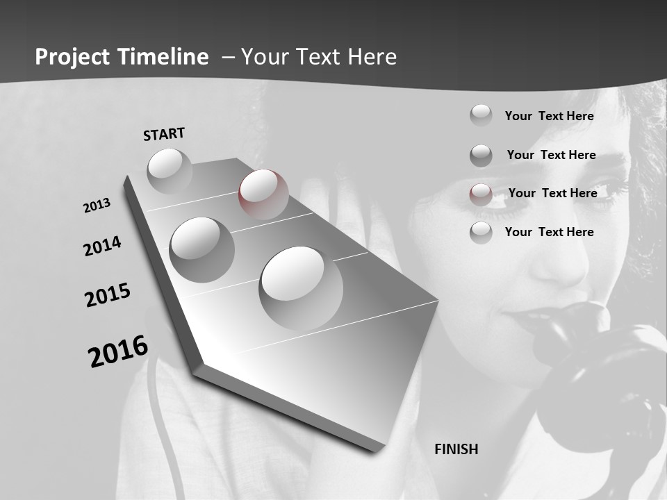 A Woman Talking On A Telephone While Holding Her Hand To Her Ear PowerPoint Template