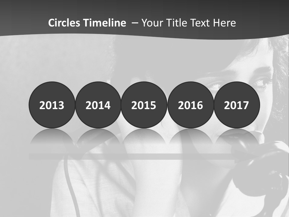 A Woman Talking On A Telephone While Holding Her Hand To Her Ear PowerPoint Template