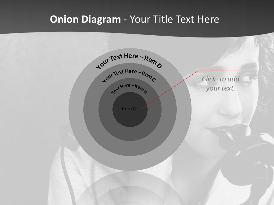 A Woman Talking On A Telephone While Holding Her Hand To Her Ear PowerPoint Template