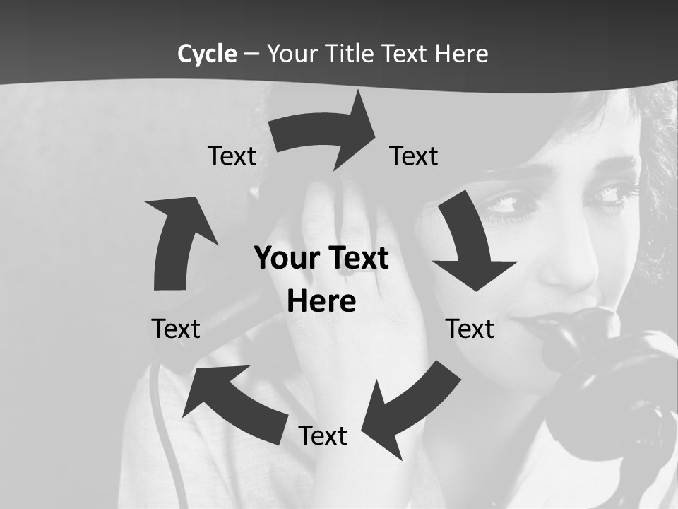 A Woman Talking On A Telephone While Holding Her Hand To Her Ear PowerPoint Template