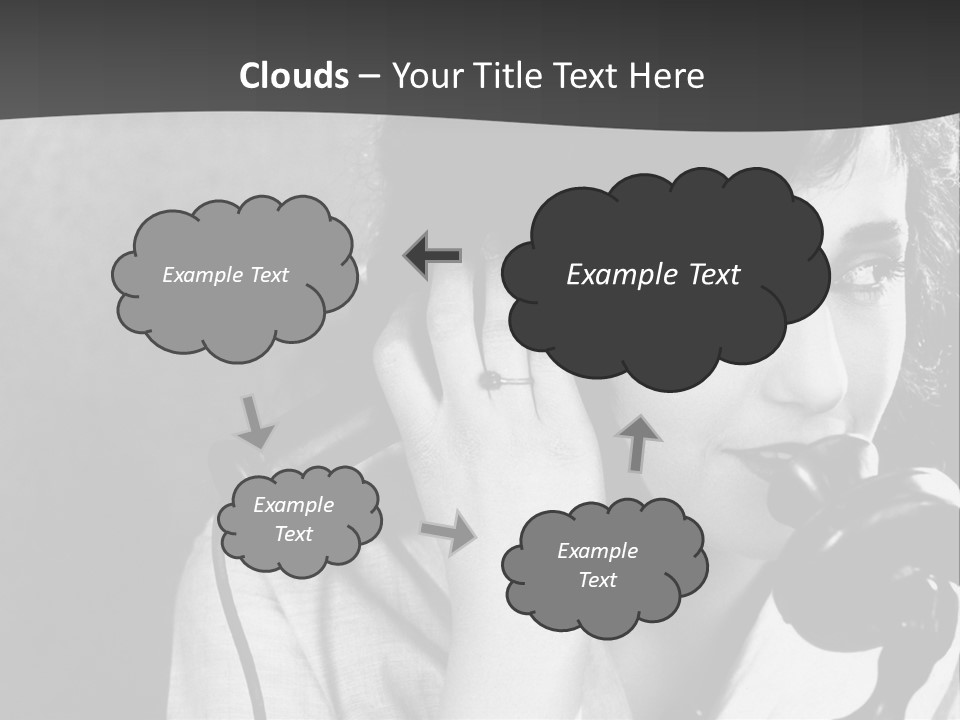 A Woman Talking On A Telephone While Holding Her Hand To Her Ear PowerPoint Template