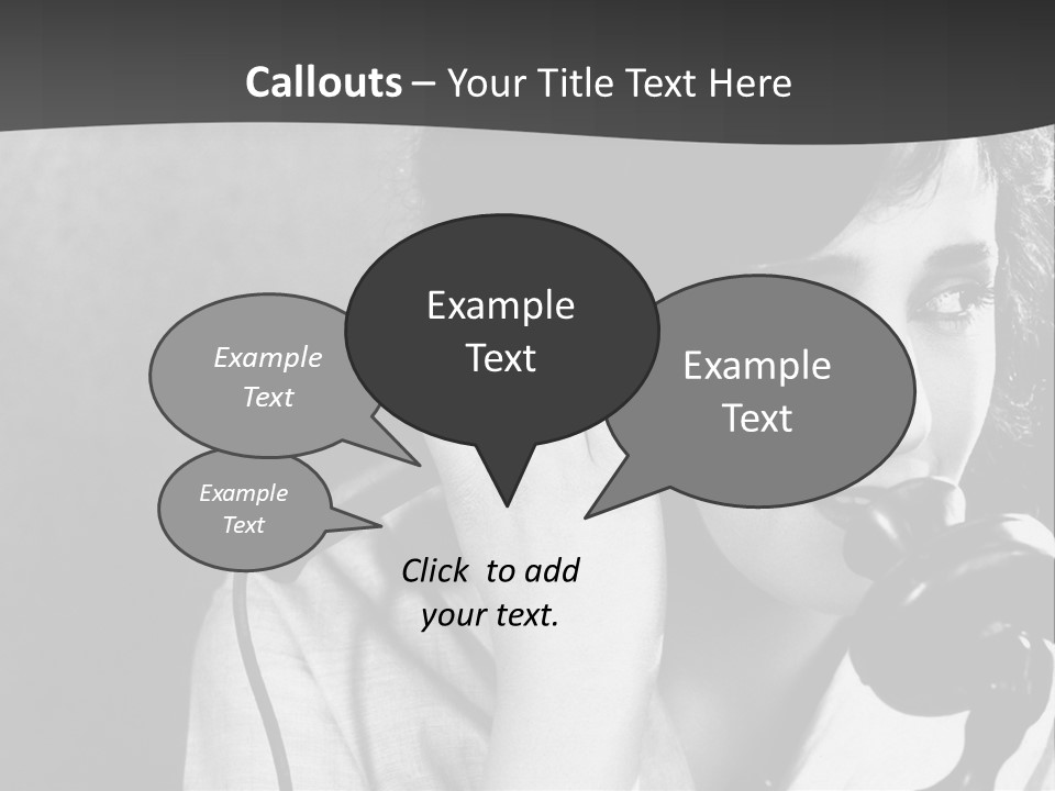 A Woman Talking On A Telephone While Holding Her Hand To Her Ear PowerPoint Template