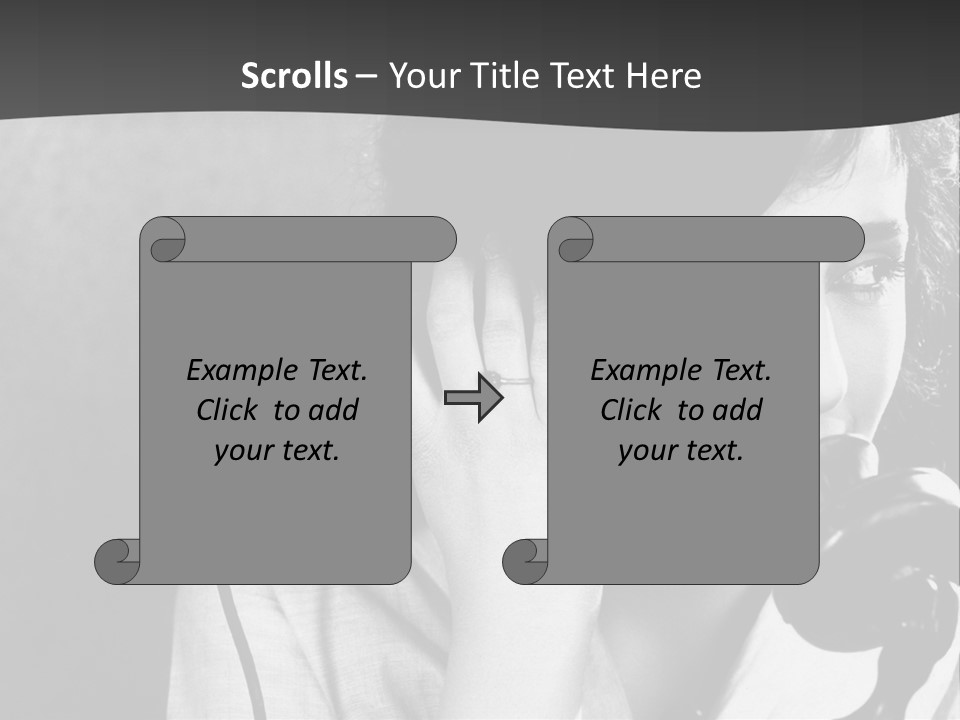 A Woman Talking On A Telephone While Holding Her Hand To Her Ear PowerPoint Template