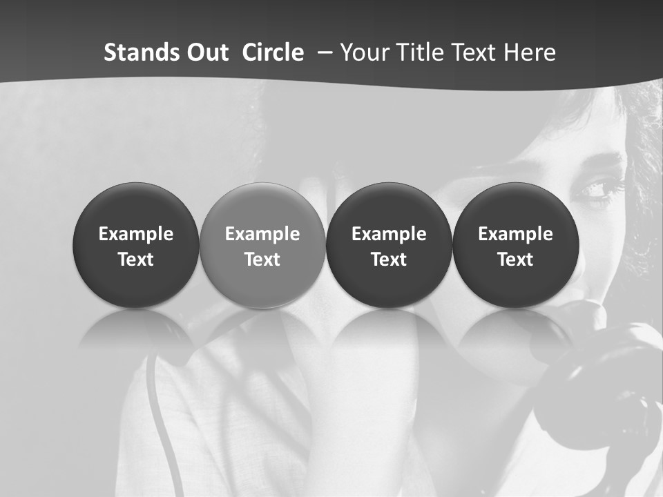 A Woman Talking On A Telephone While Holding Her Hand To Her Ear PowerPoint Template