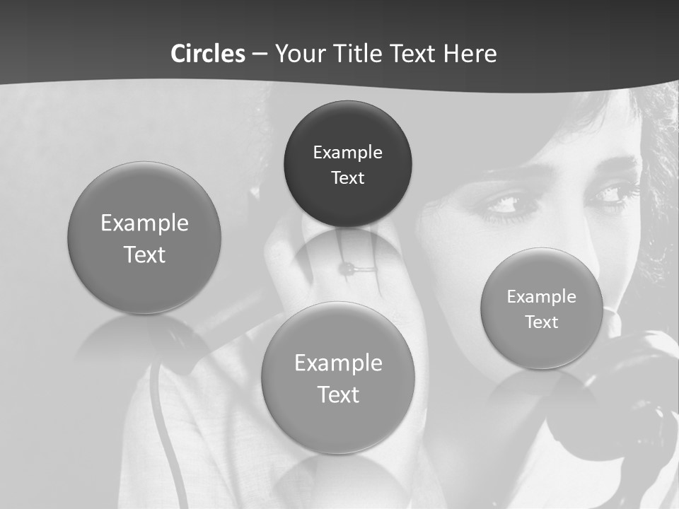 A Woman Talking On A Telephone While Holding Her Hand To Her Ear PowerPoint Template