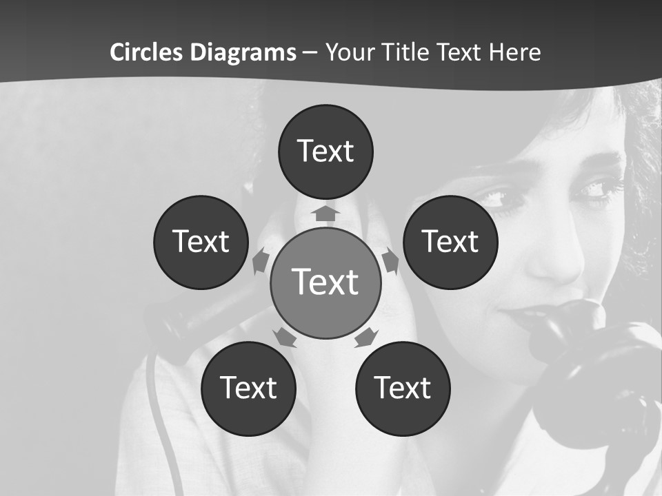 A Woman Talking On A Telephone While Holding Her Hand To Her Ear PowerPoint Template