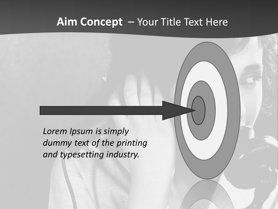 A Woman Talking On A Telephone While Holding Her Hand To Her Ear PowerPoint Template