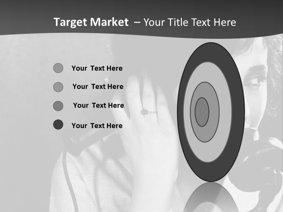 A Woman Talking On A Telephone While Holding Her Hand To Her Ear PowerPoint Template