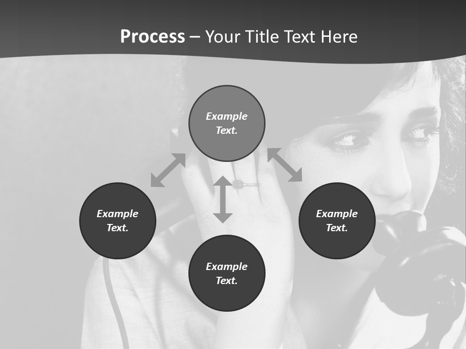 A Woman Talking On A Telephone While Holding Her Hand To Her Ear PowerPoint Template