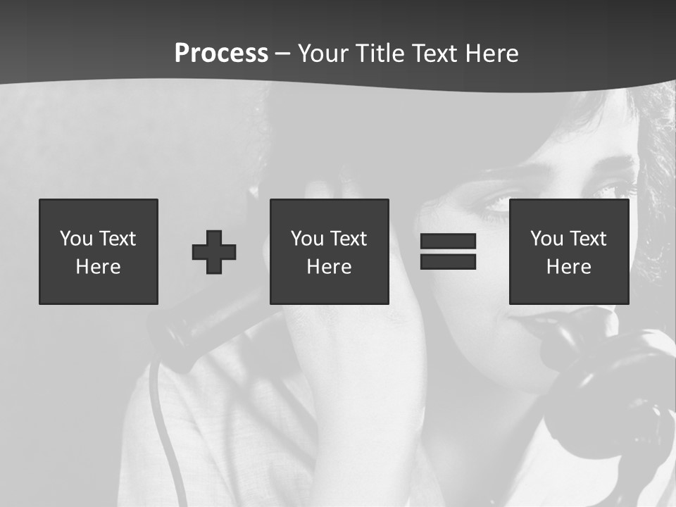 A Woman Talking On A Telephone While Holding Her Hand To Her Ear PowerPoint Template