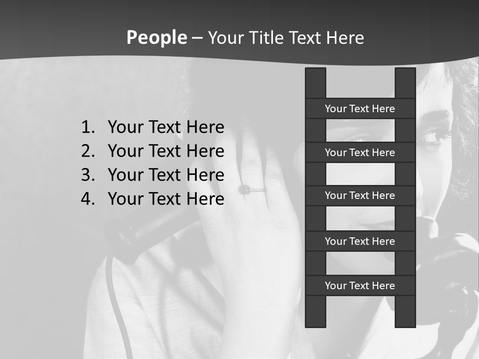 A Woman Talking On A Telephone While Holding Her Hand To Her Ear PowerPoint Template