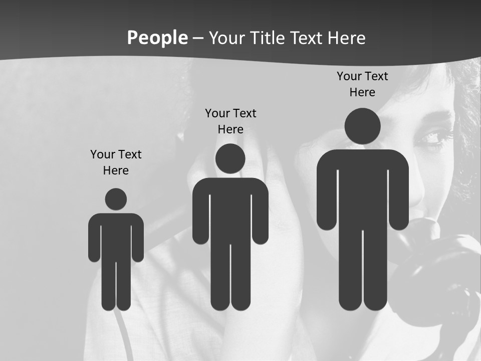 A Woman Talking On A Telephone While Holding Her Hand To Her Ear PowerPoint Template