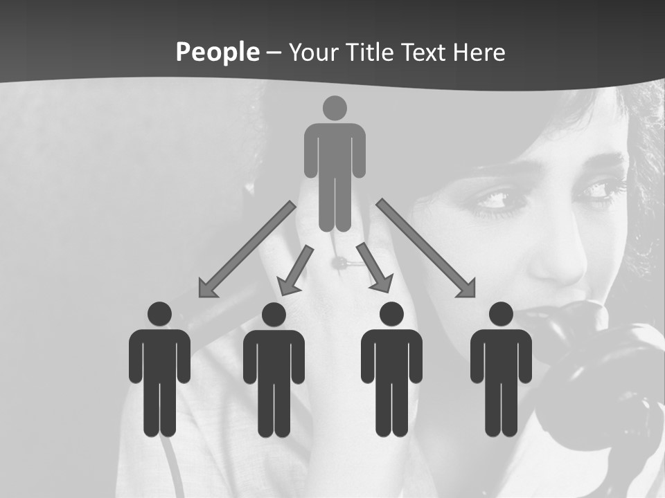 A Woman Talking On A Telephone While Holding Her Hand To Her Ear PowerPoint Template