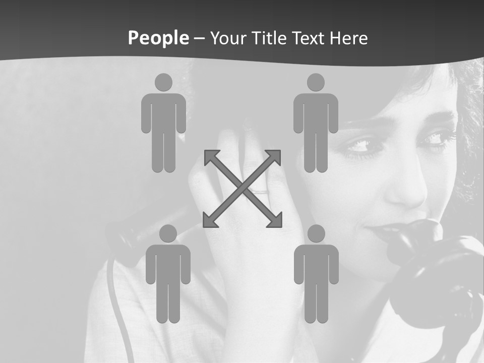 A Woman Talking On A Telephone While Holding Her Hand To Her Ear PowerPoint Template