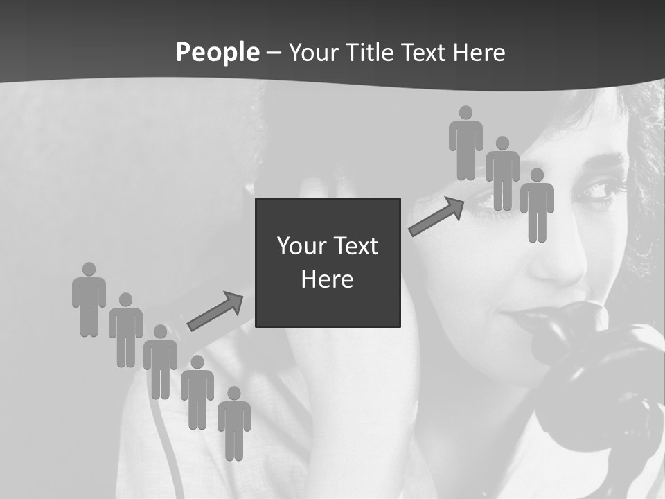 A Woman Talking On A Telephone While Holding Her Hand To Her Ear PowerPoint Template