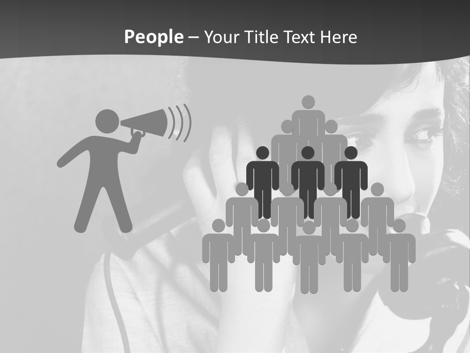 A Woman Talking On A Telephone While Holding Her Hand To Her Ear PowerPoint Template