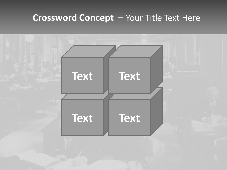 A Group Of People Sitting At Desks In A Room PowerPoint Template