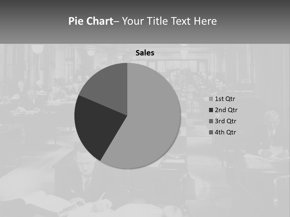 A Group Of People Sitting At Desks In A Room PowerPoint Template
