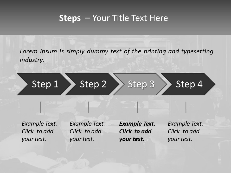 A Group Of People Sitting At Desks In A Room PowerPoint Template