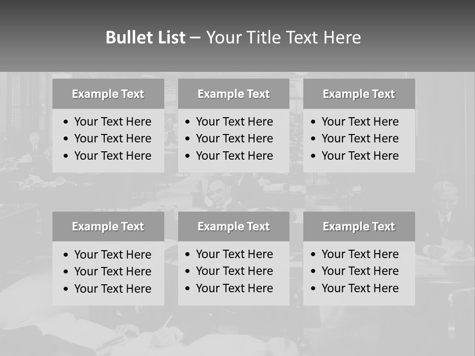 A Group Of People Sitting At Desks In A Room PowerPoint Template
