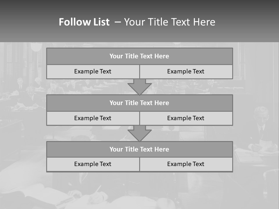 A Group Of People Sitting At Desks In A Room PowerPoint Template