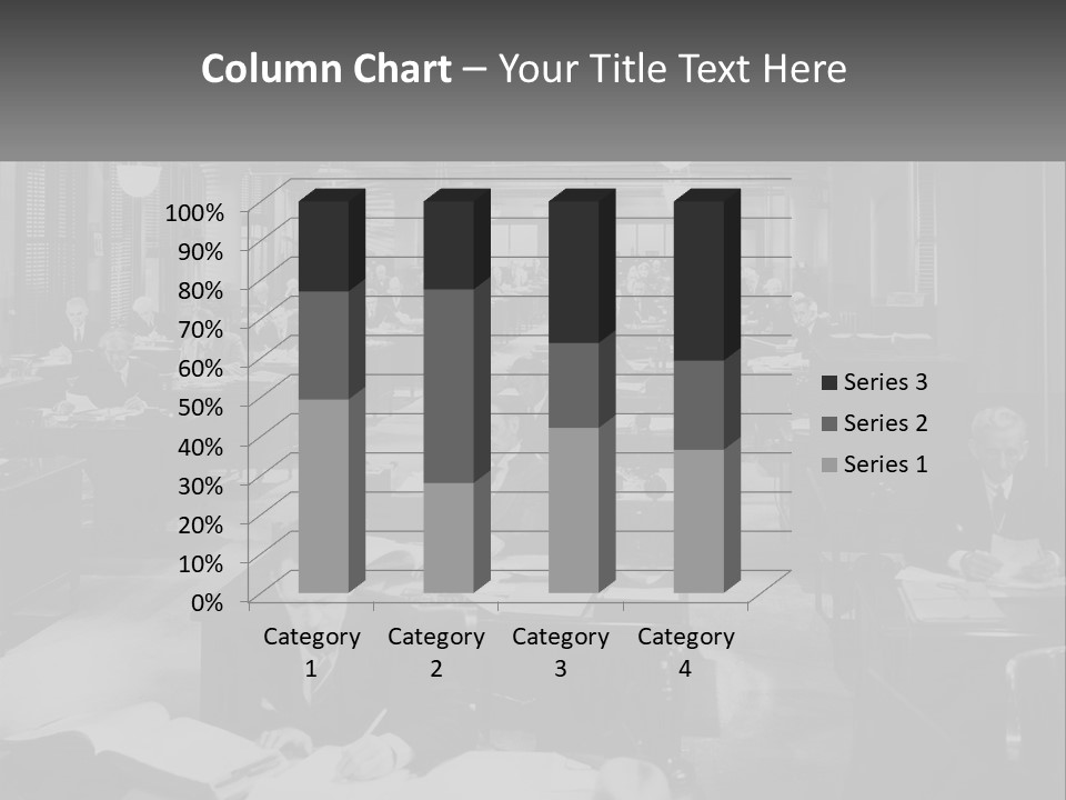 A Group Of People Sitting At Desks In A Room PowerPoint Template