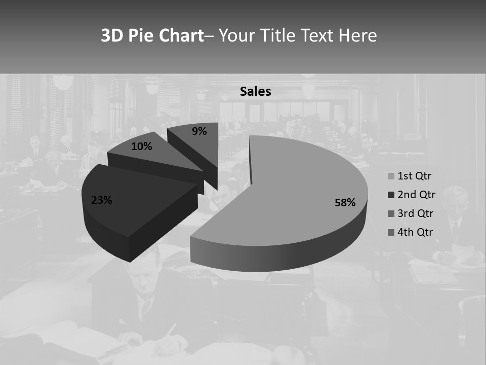 A Group Of People Sitting At Desks In A Room PowerPoint Template