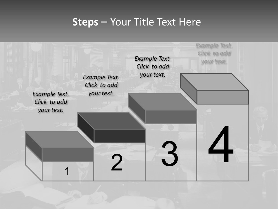 A Group Of People Sitting At Desks In A Room PowerPoint Template