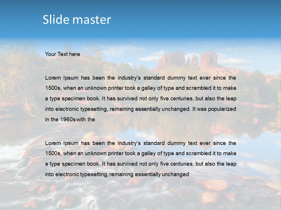 A River With Rocks And Trees In The Background PowerPoint Template