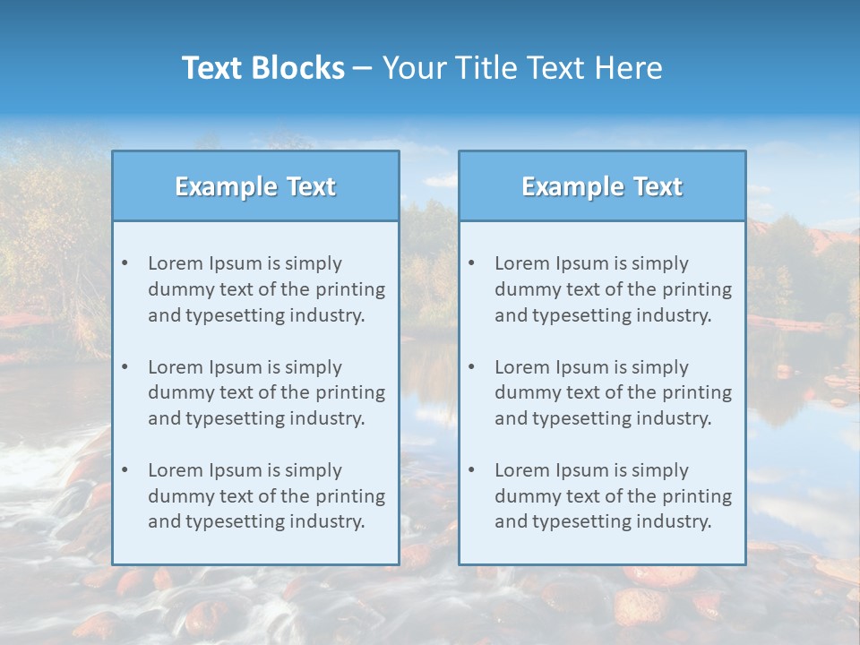 A River With Rocks And Trees In The Background PowerPoint Template