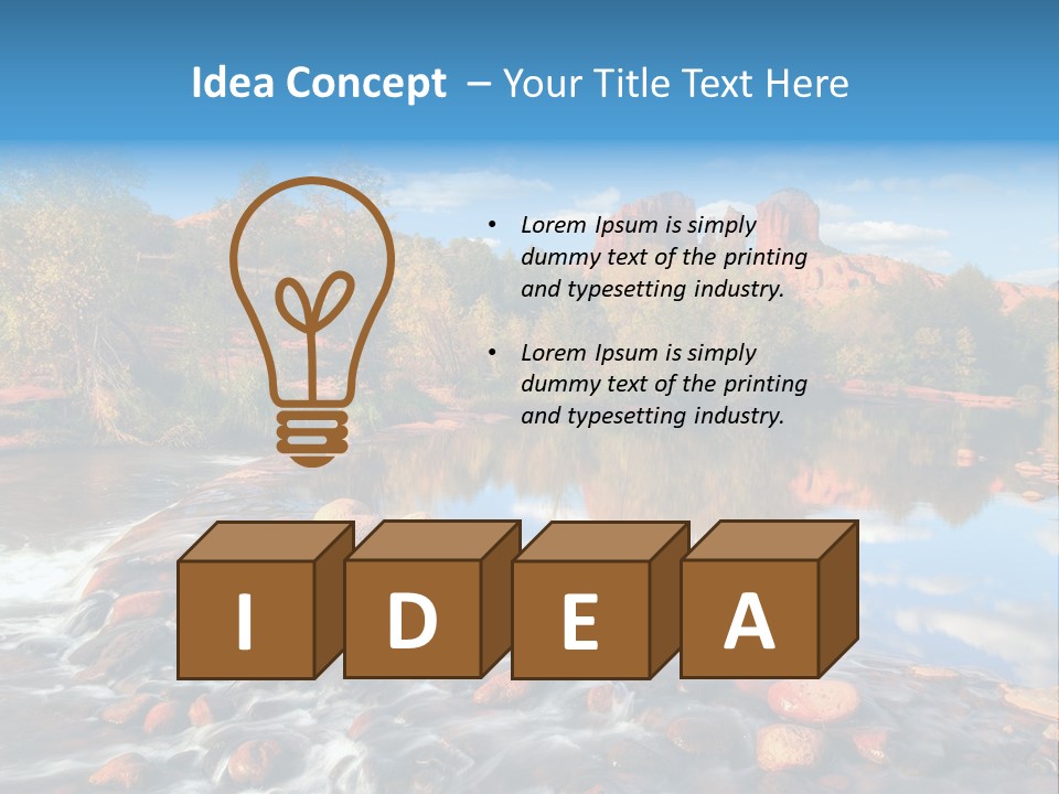 A River With Rocks And Trees In The Background PowerPoint Template