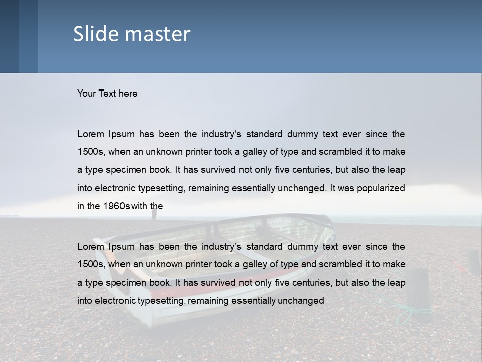 A Boat Sitting On Top Of A Sandy Beach PowerPoint Template