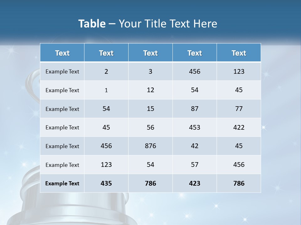 A Silver Trophy On A Blue Background With Stars PowerPoint Template