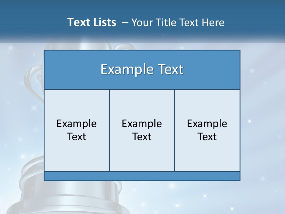 A Silver Trophy On A Blue Background With Stars PowerPoint Template